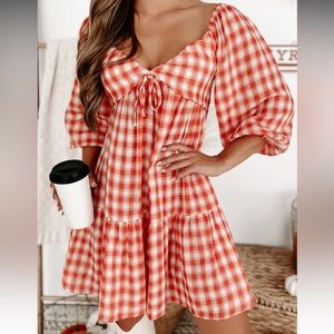 Plaid mini dress